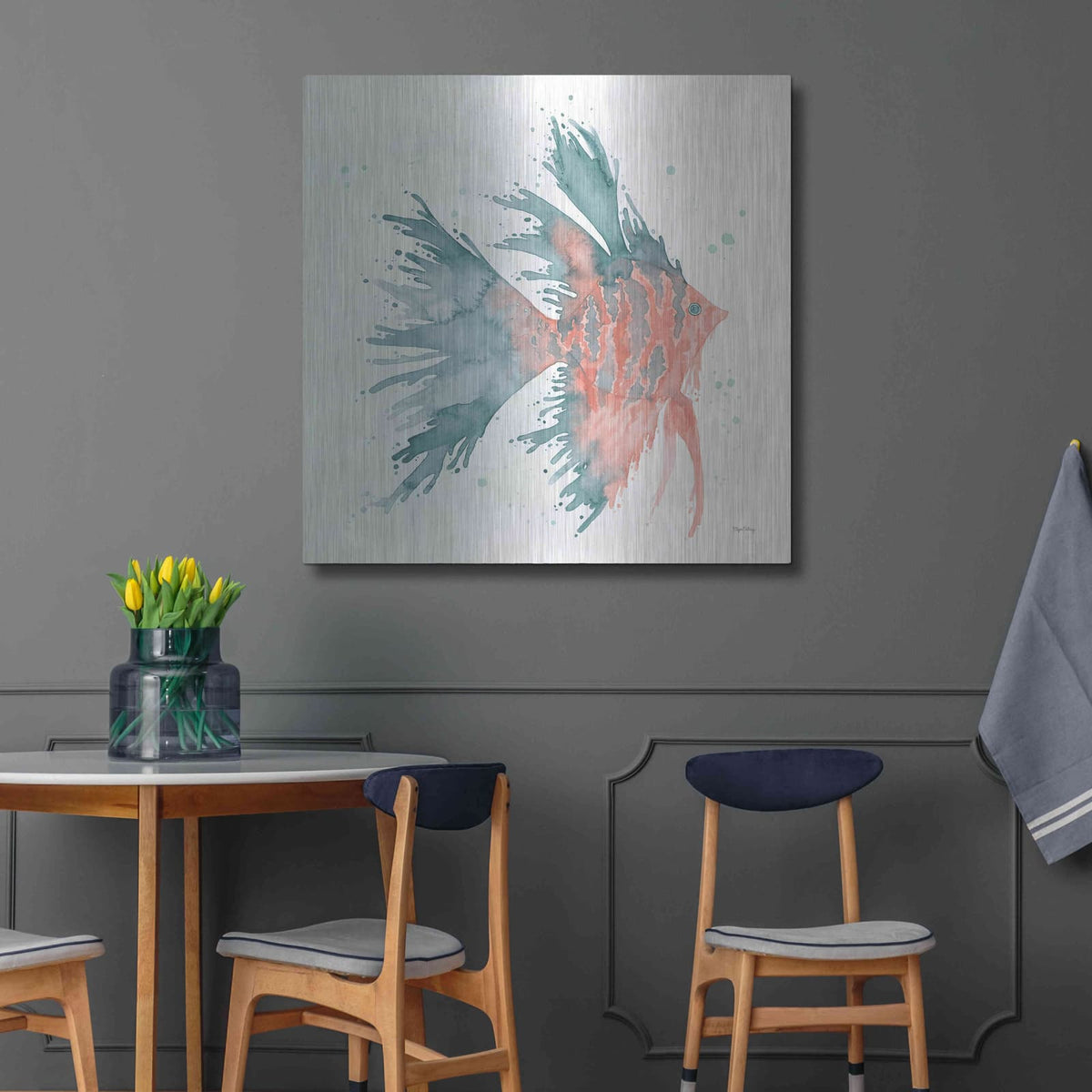 'Splash V' by Elyse DeNeige – Metal Wall Art, 36x36 room view