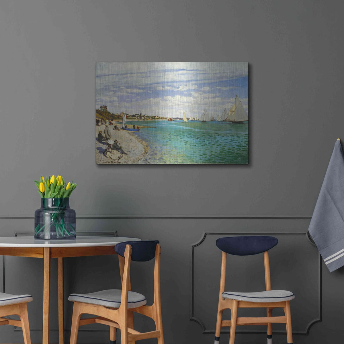 'Regatta at Sainte-Adresse' by Claude Monet – Metal Wall Art, 36x24 room view