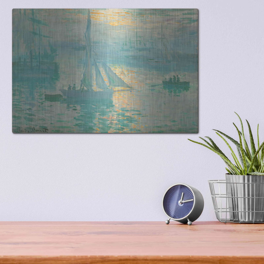 'Sunrise' by Claude Monet – Metal Wall Art, 16x12 room view