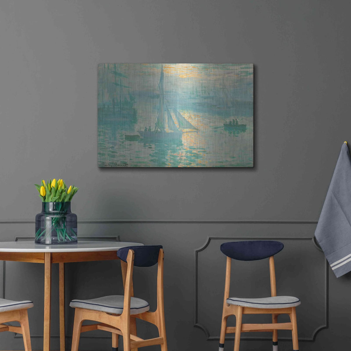 'Sunrise' by Claude Monet – Metal Wall Art, 36x24 room view