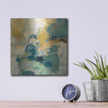 'Mid Mod Mood Blue' by Silvia Vassileva – Metal Wall Art, 12x12 room view