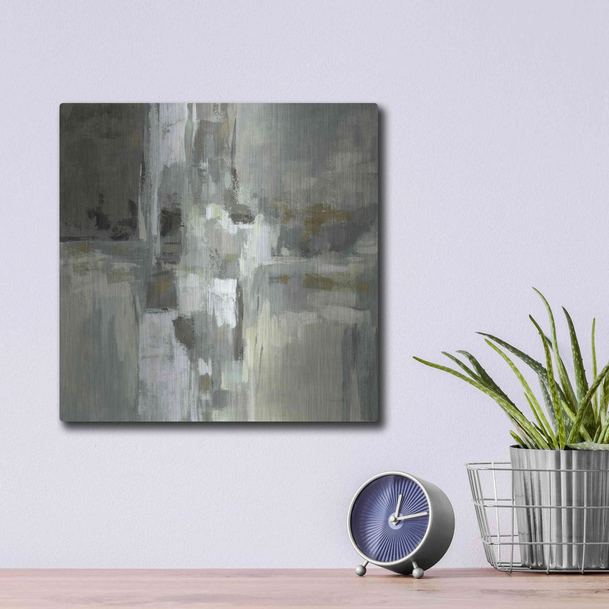 'Neutral Water' by Silvia Vassileva – Metal Wall Art, 12x12 room view