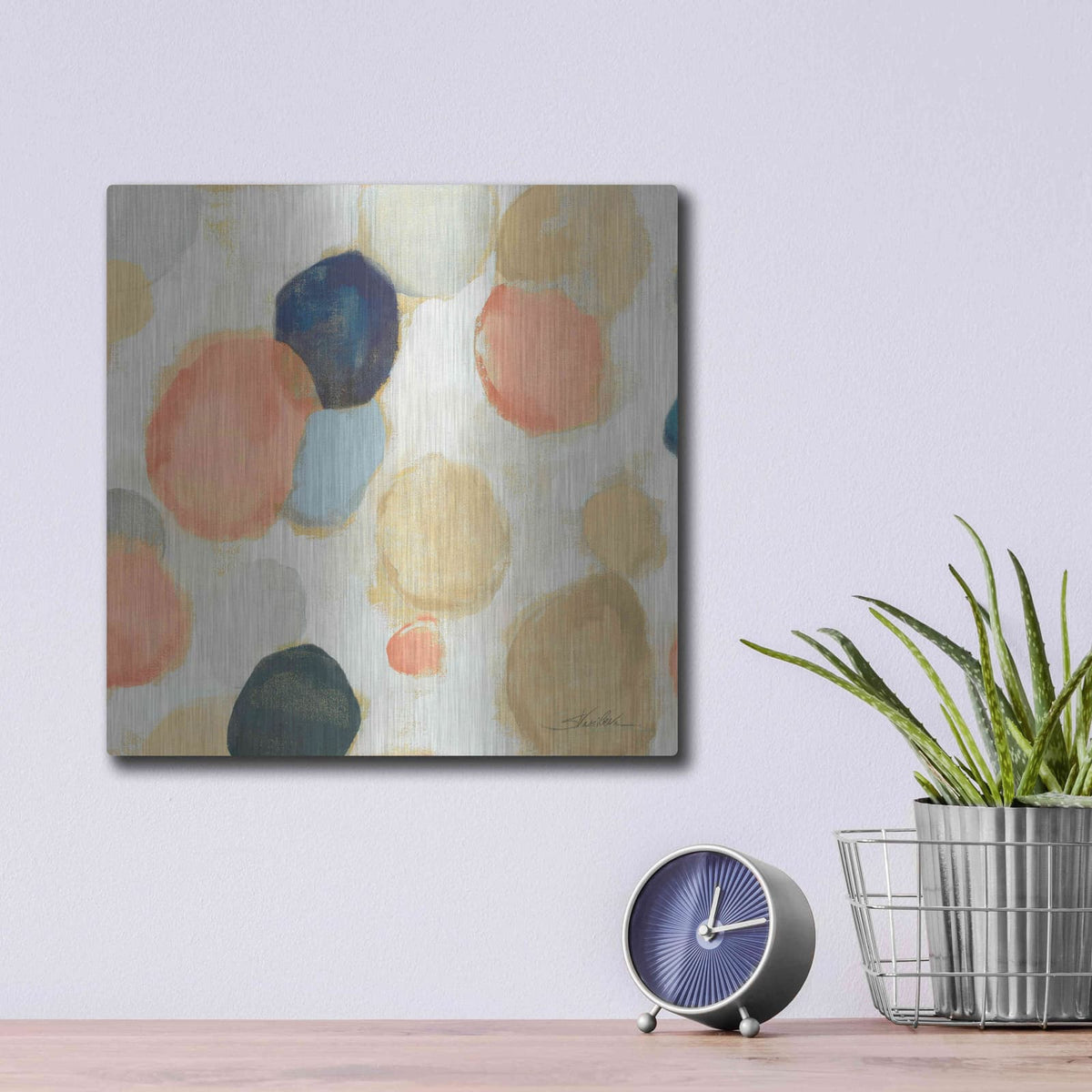 'Painted Pebbles II Boho' by Silvia Vassileva – Metal Wall Art, 12x12 room view