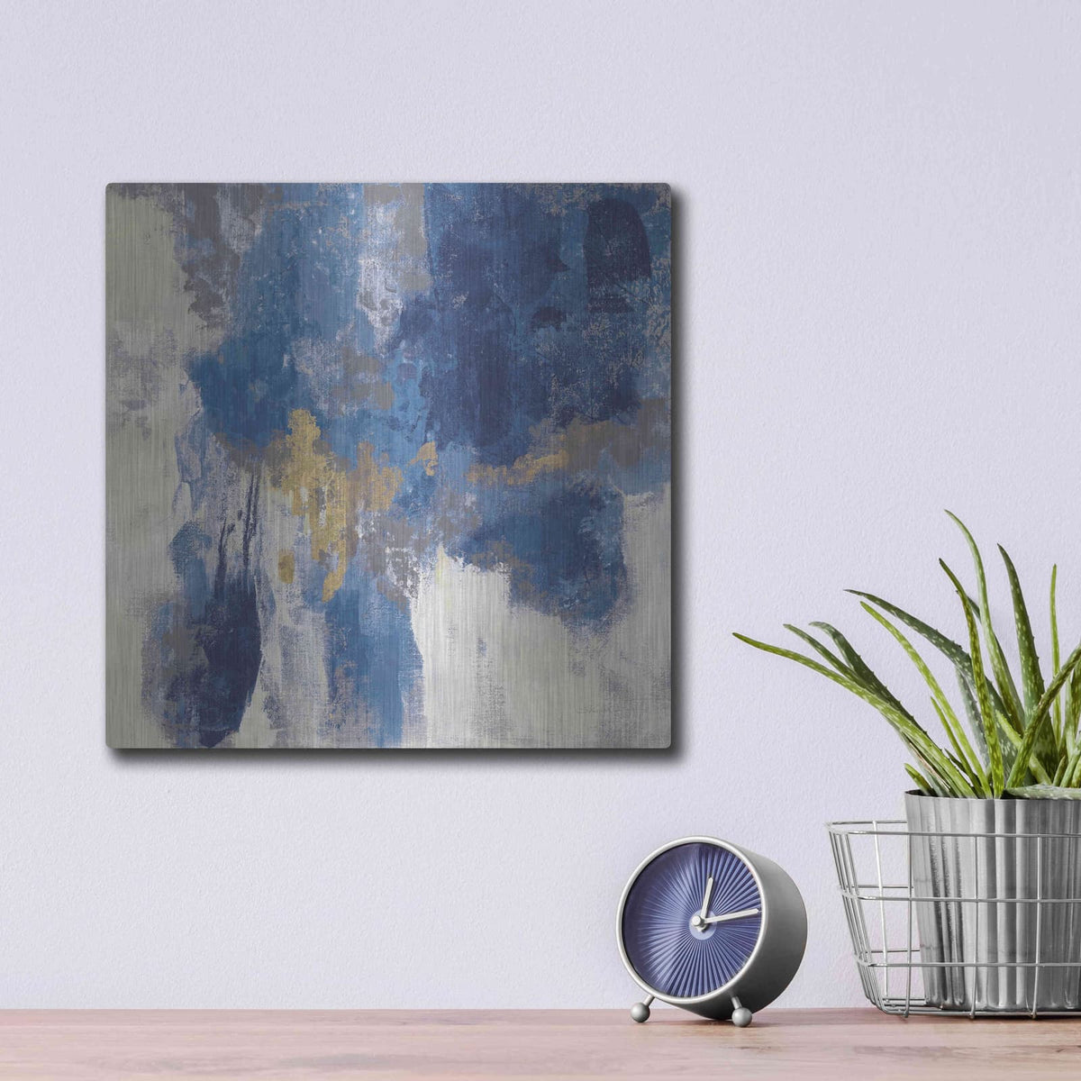 'Sparkle Abstract II Navy' by Silvia Vassileva – Metal Wall Art, 12x12 room view