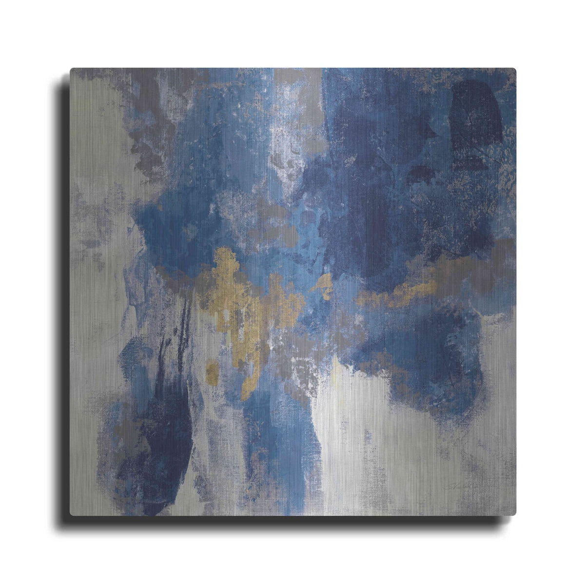 'Sparkle Abstract II Navy' by Silvia Vassileva – Metal Wall Art