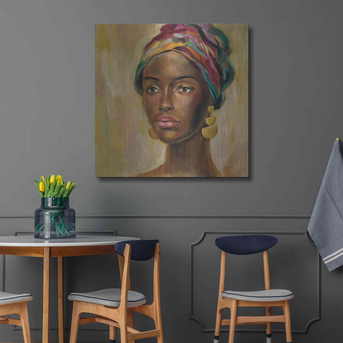 'African Face II' by Silvia Vassileva – Metal Wall Art, 36x36 room view