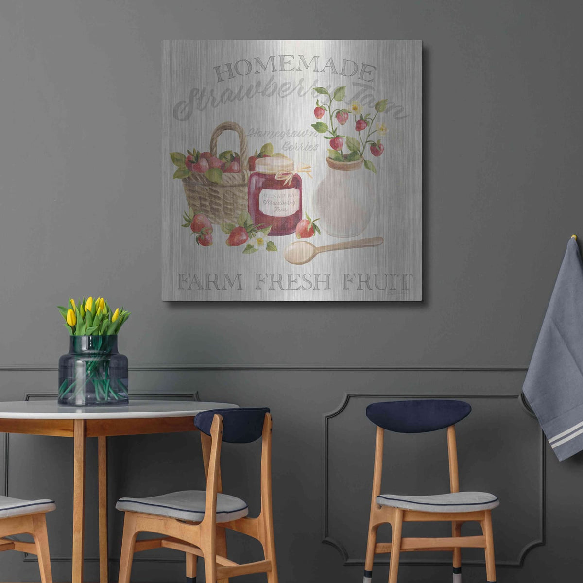 'Homemade Happiness III' by Silvia Vassileva – Metal Wall Art, 36x36 room view
