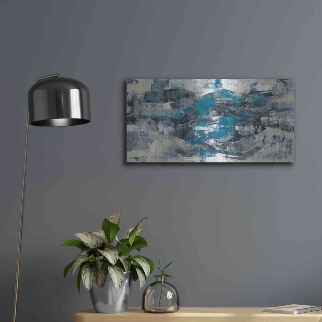 'Moonlight Splash' by Silvia Vassileva – Metal Wall Art, 24x12 room view