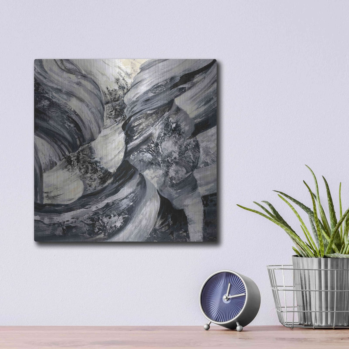 'Graphic Canyon I' by Silvia Vassileva – Metal Wall Art, 12x12 room view