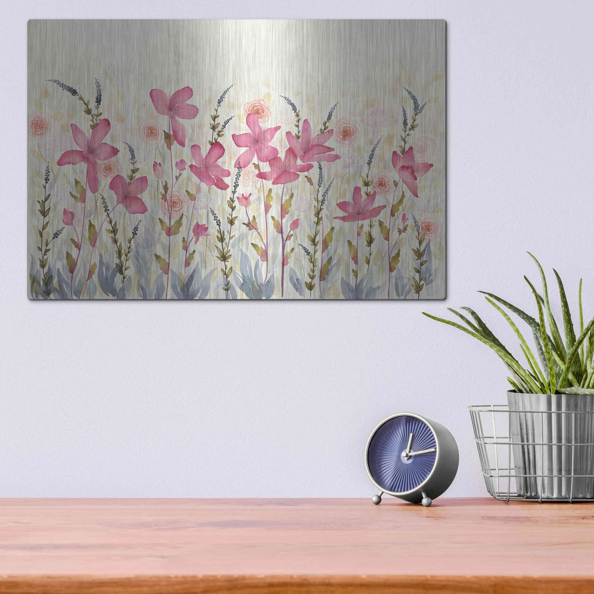 'Watercolor Garden' by Elyse DeNeige – Metal Wall Art, 16x12 room view