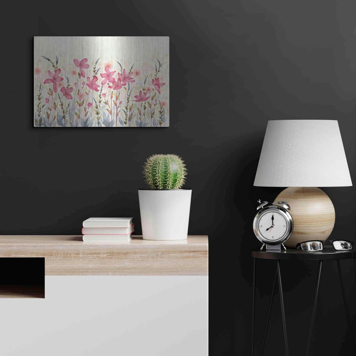 'Watercolor Garden' by Elyse DeNeige – Metal Wall Art, 24x16 room view