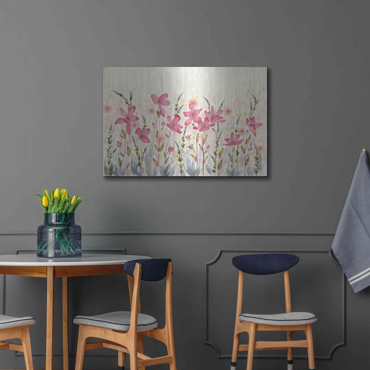 'Watercolor Garden' by Elyse DeNeige – Metal Wall Art, 36x24 room view