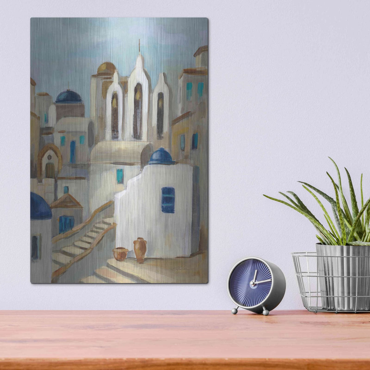 'Santorini View III' by Silvia Vassileva – Metal Wall Art, 12x16 room view