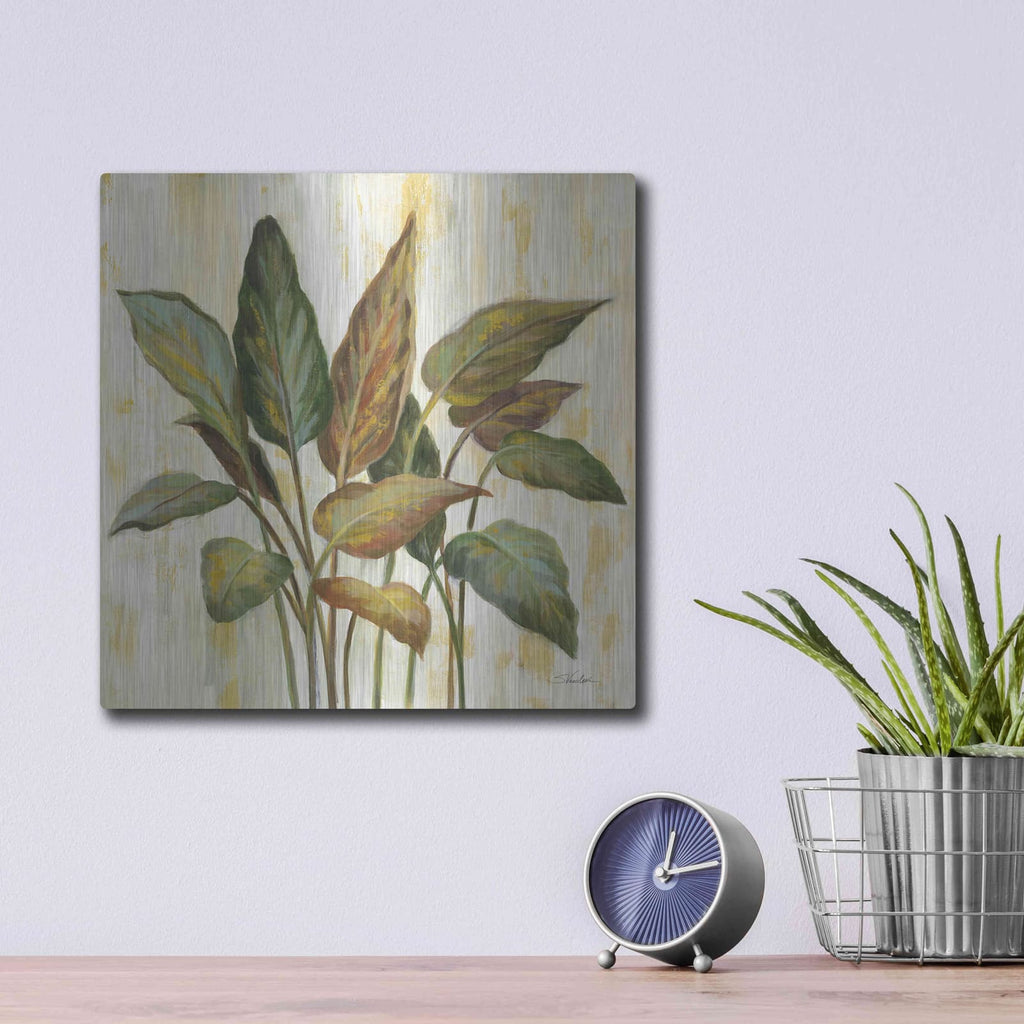 'Fall Greenhouse Leaves' by Silvia Vassileva – Metal Wall Art, 12x12 room view