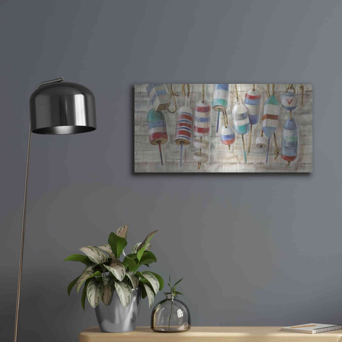 'Summer Buoys' by Silvia Vassileva – Metal Wall Art, 24x12 room view