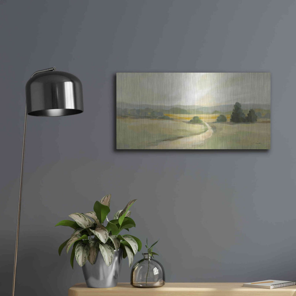 'Sage Hills' by Silvia Vassileva – Metal Wall Art, 24x12 room view
