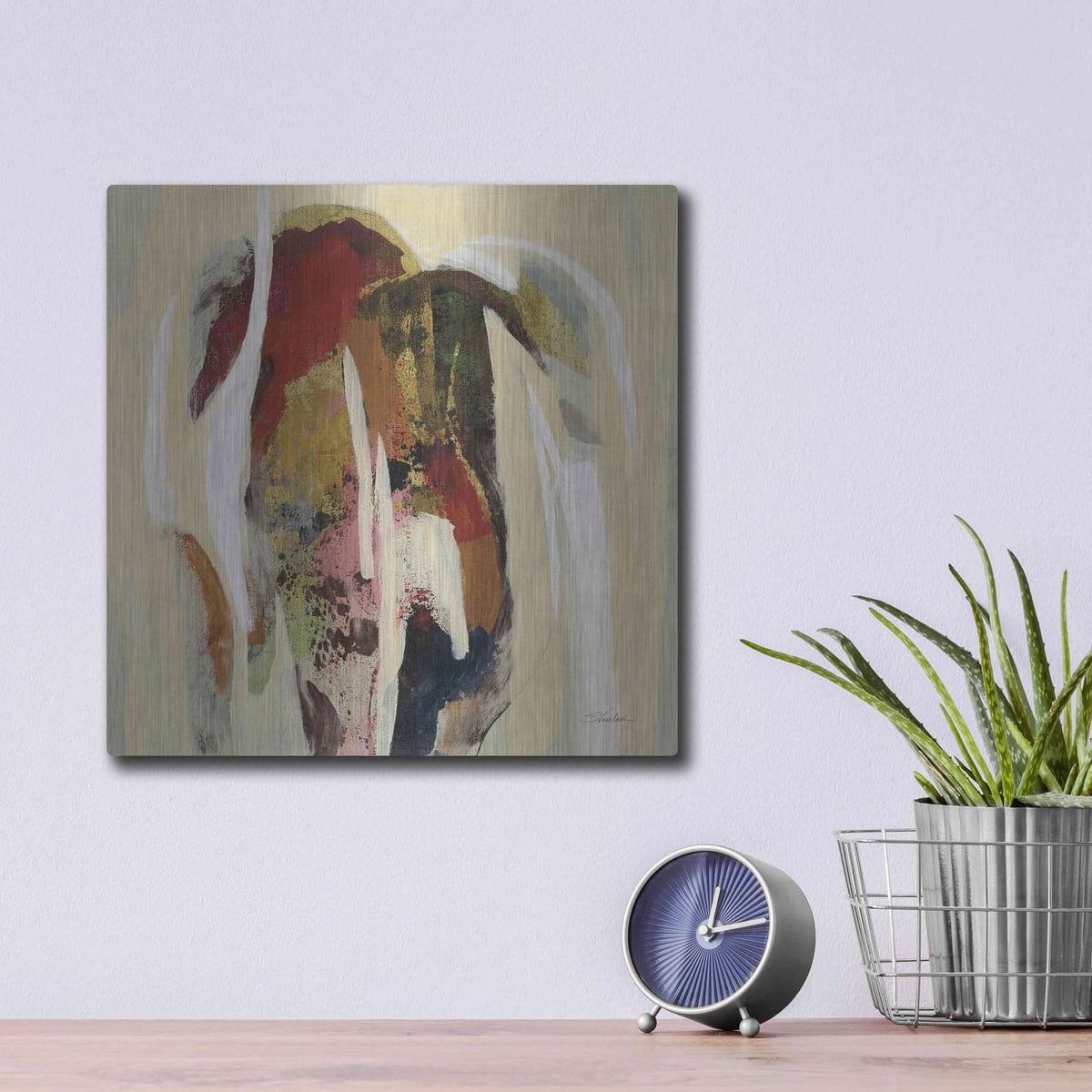 'Terracotta Tile II' by Silvia Vassileva – Metal Wall Art, 12x12 room view