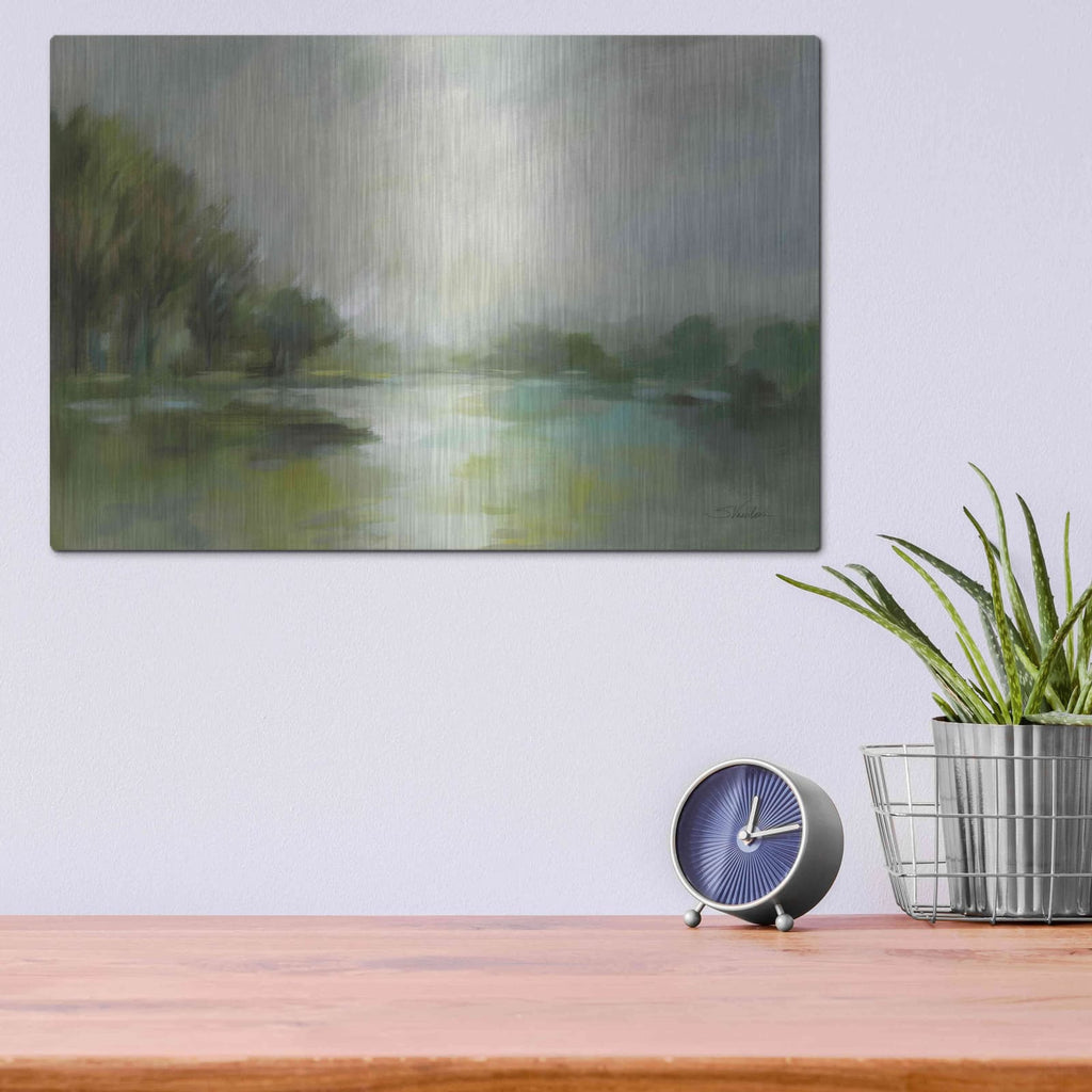 'Lakeside Fog' by Silvia Vassileva – Metal Wall Art, 16x12 room view