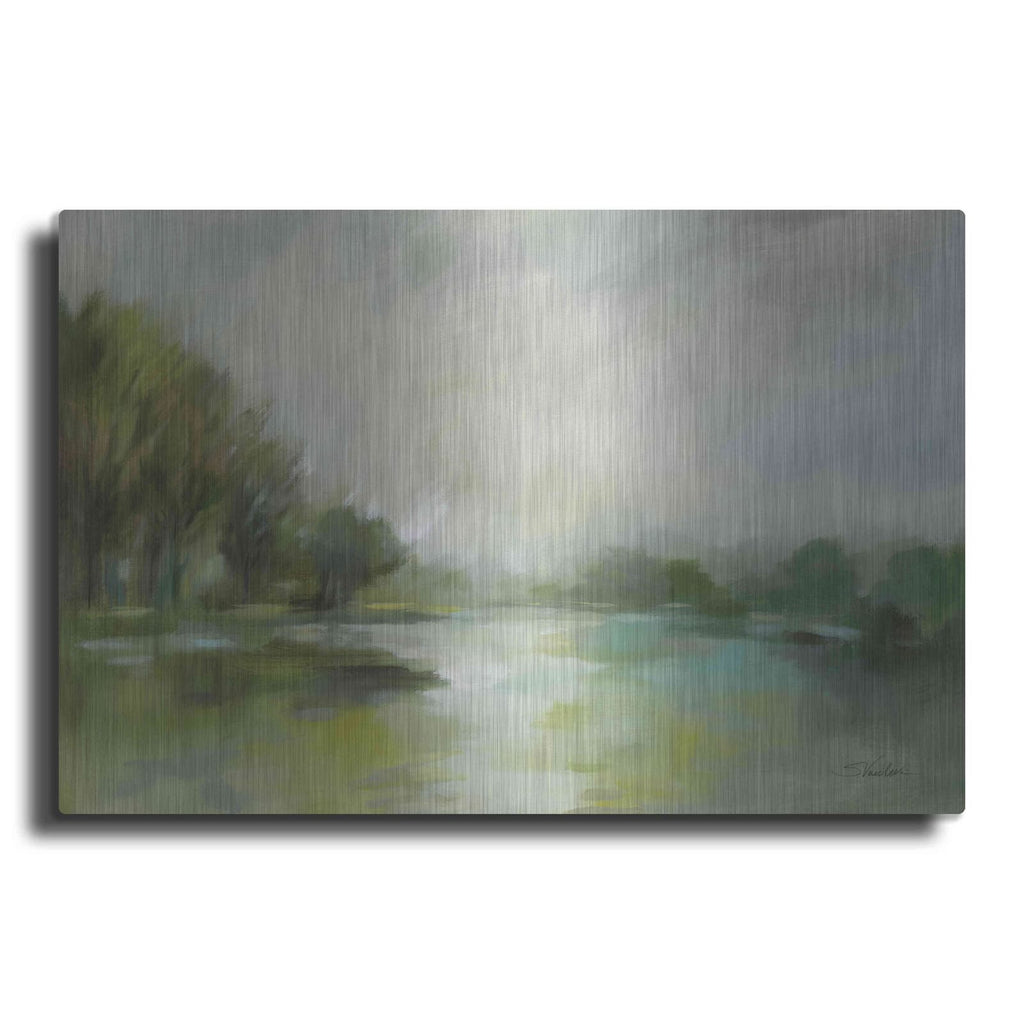 'Lakeside Fog' by Silvia Vassileva – Metal Wall Art
