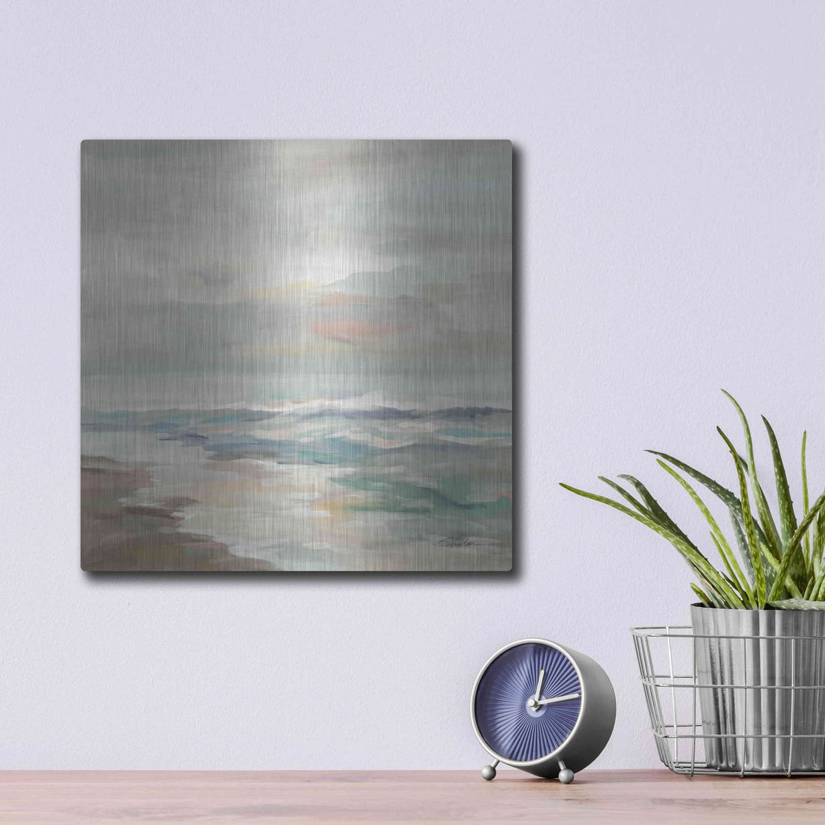 'Pastel Tide' by Silvia Vassileva – Metal Wall Art, 12x12 room view