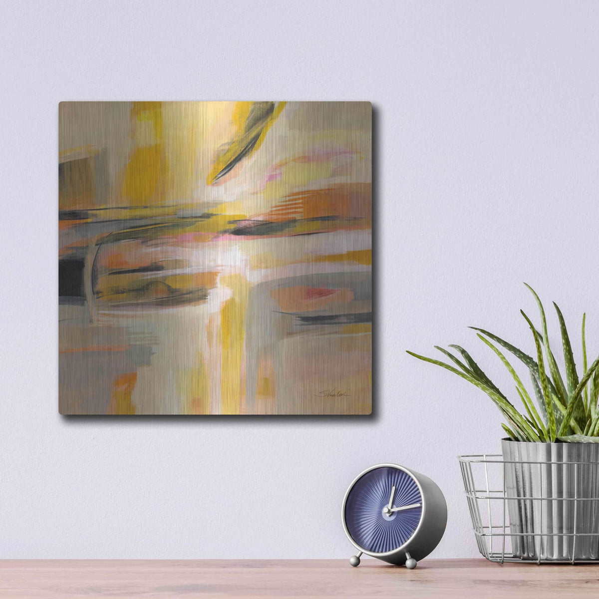 'Happy Sunshine' by Silvia Vassileva – Metal Wall Art, 12x12 room view