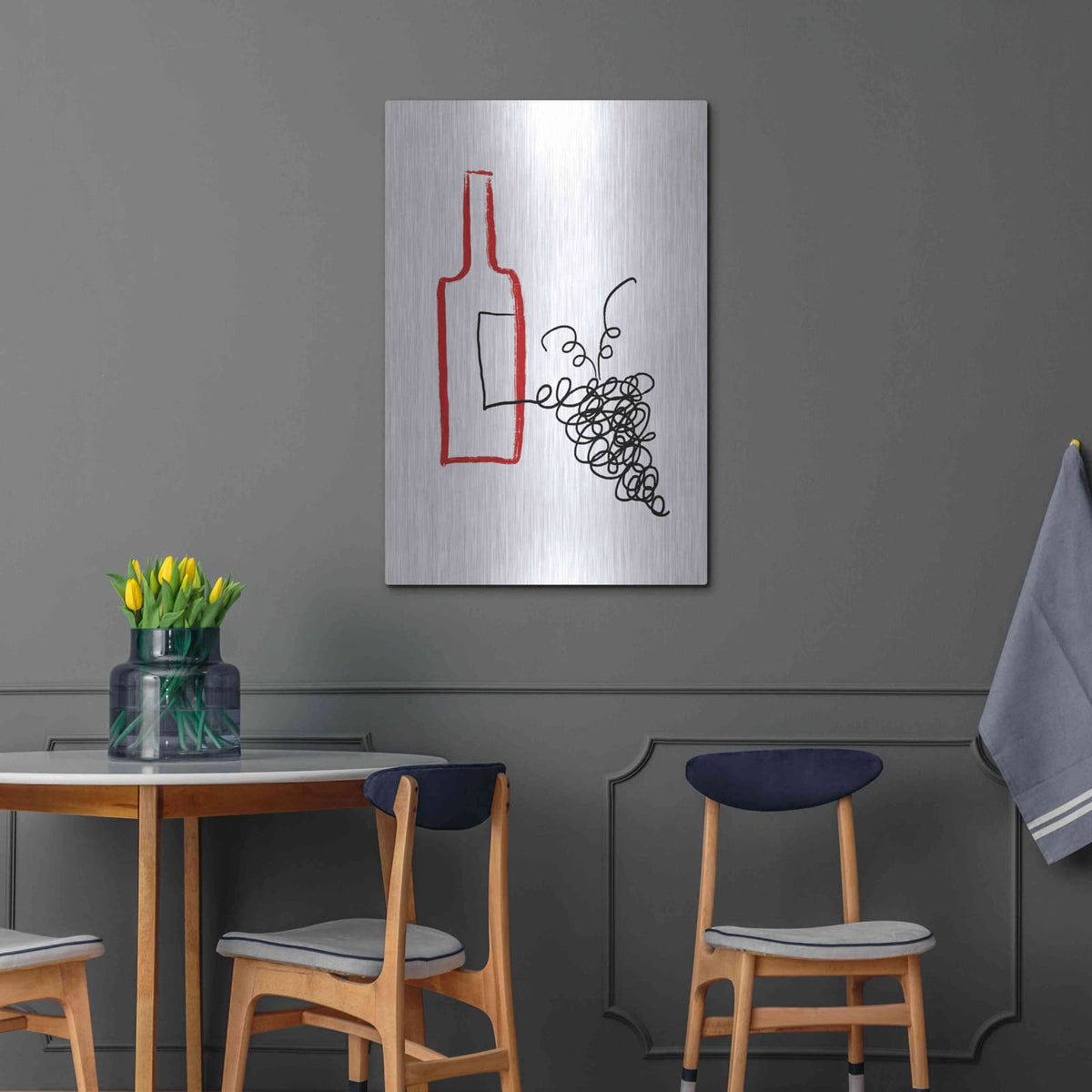 'A Good Wine' by Cesare Bellassai – Metal Wall Art, 24x36 room view