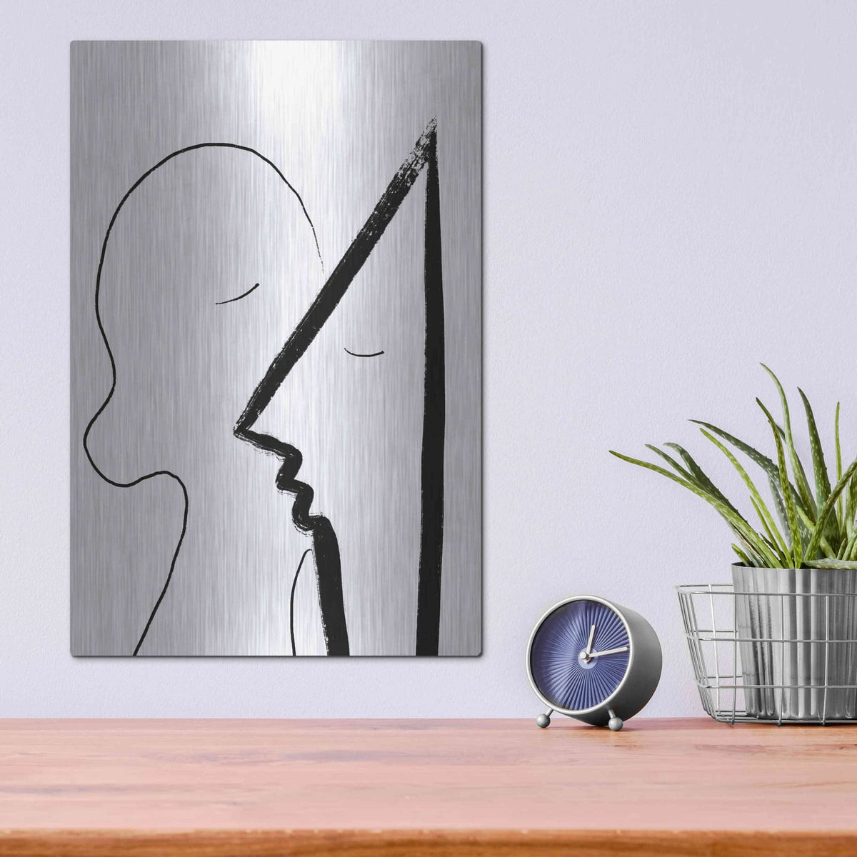 'A Sweet Kiss' by Cesare Bellassai – Metal Wall Art, 12x16 room view