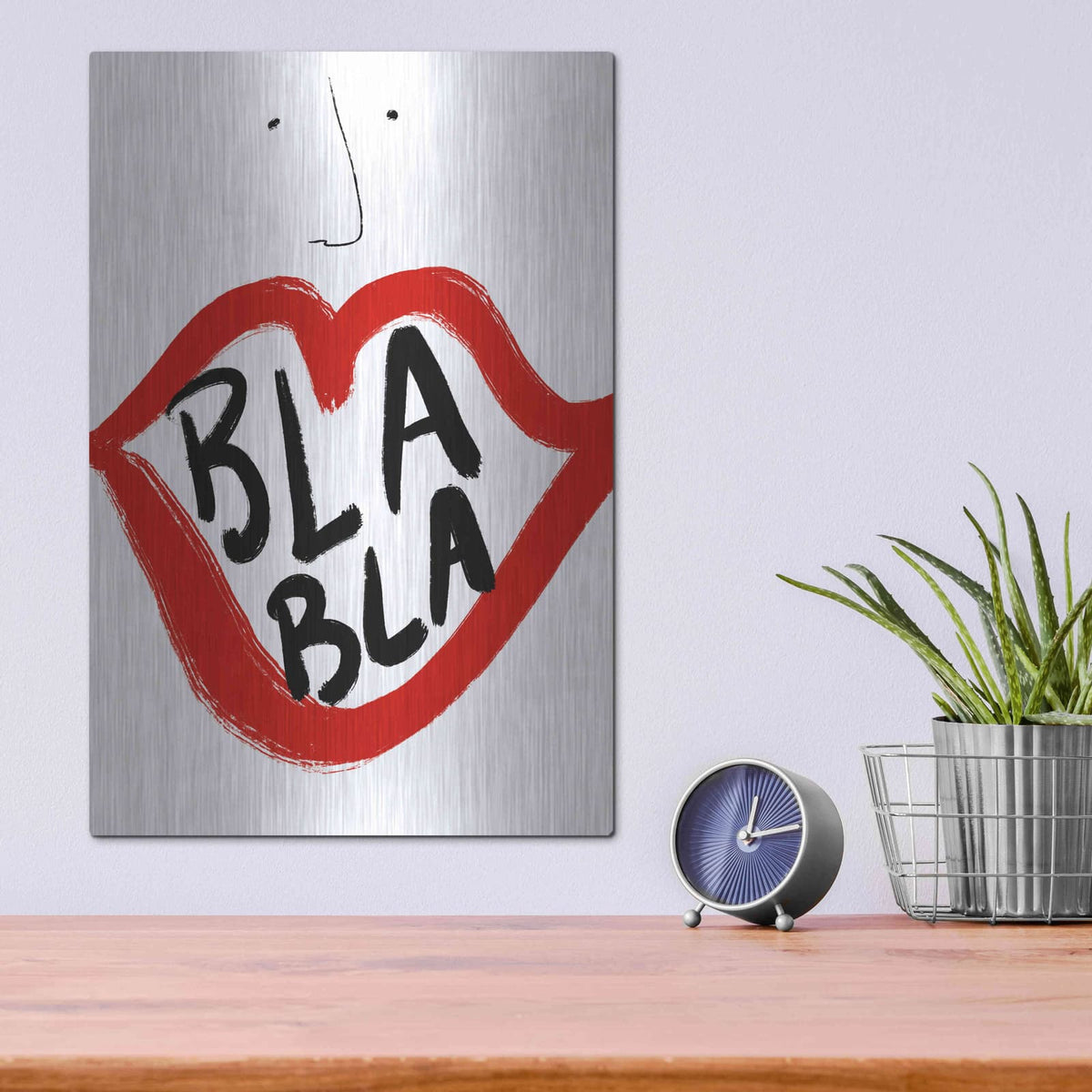 'Bla Bla' by Cesare Bellassai – Metal Wall Art, 12x16 room view