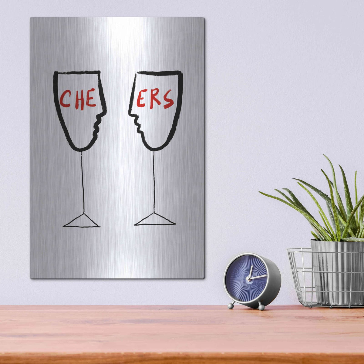 'Cheers' by Cesare Bellassai – Metal Wall Art, 12x16 room view