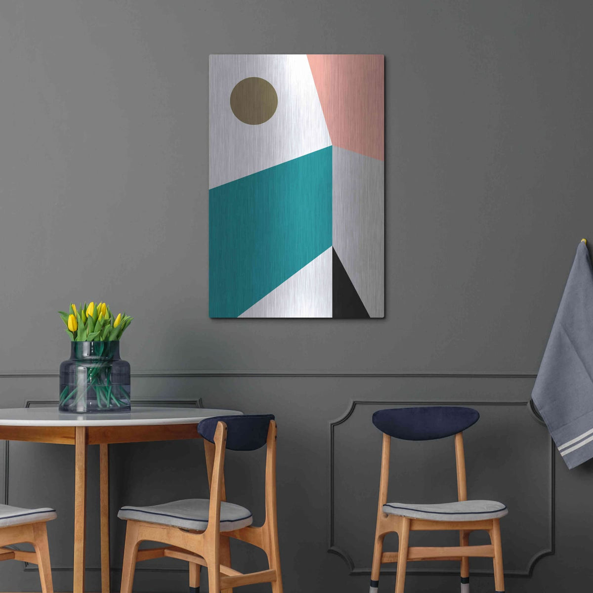 'Elementary Shapes' by Cesare Bellassai – Metal Wall Art, 24x36 room view