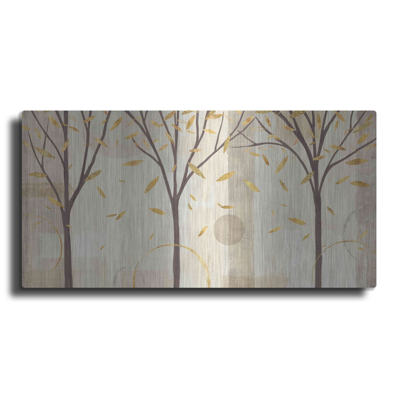 'Watercolor Forest Gold I' by Veronique Charron – Metal Wall Art