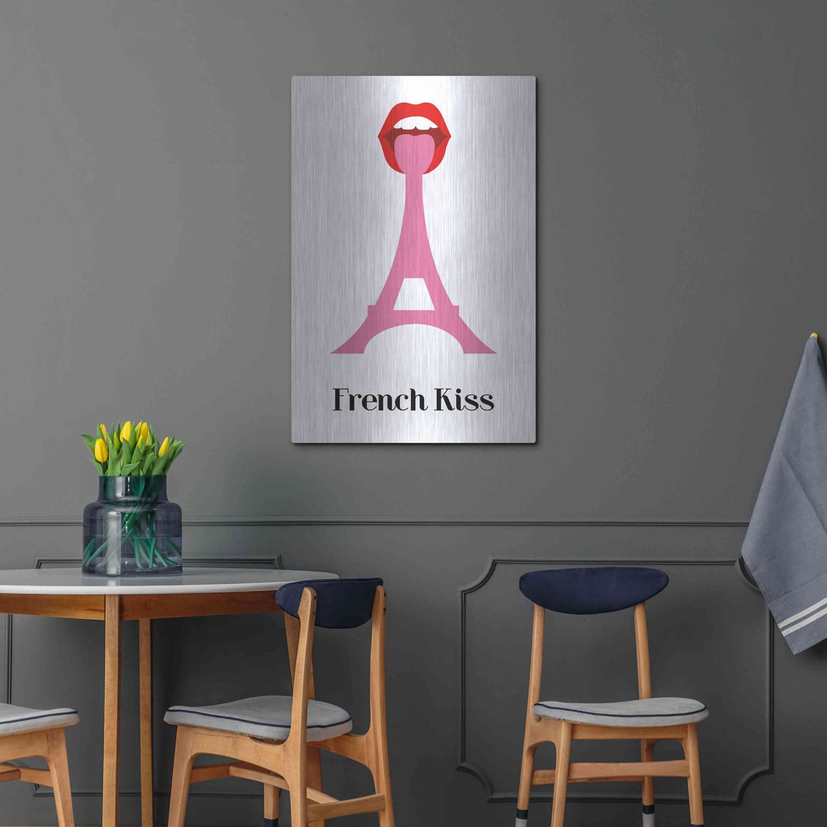 'French Kiss' by Cesare Bellassai – Metal Wall Art, 24x36 room view