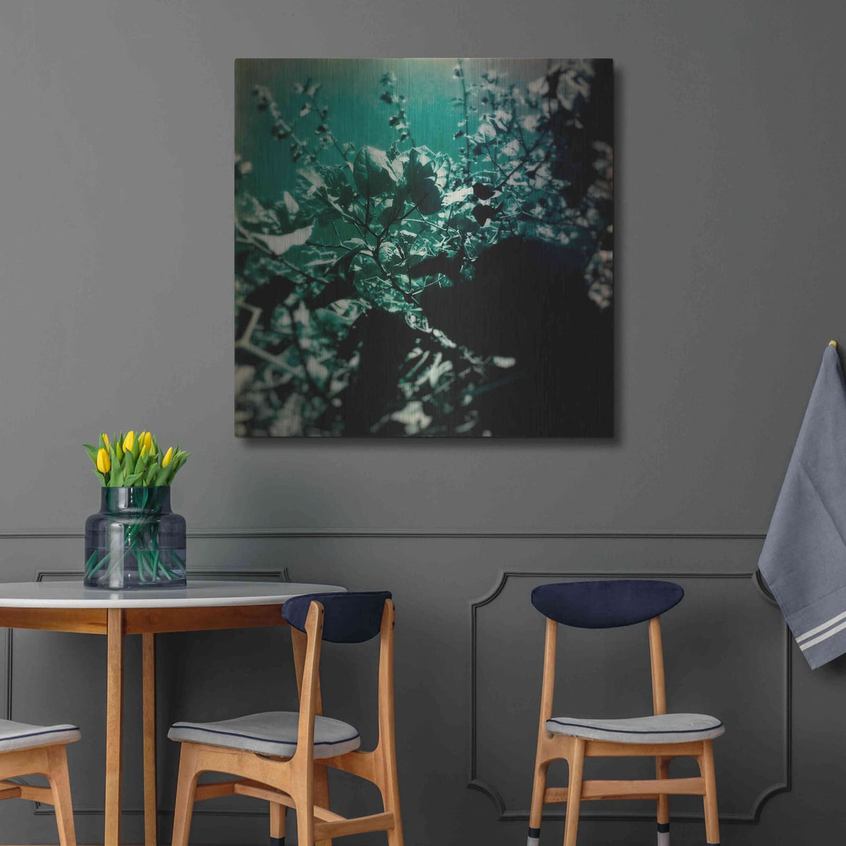 'Green Poem' by Cesare Bellassai – Metal Wall Art, 36x36 room view