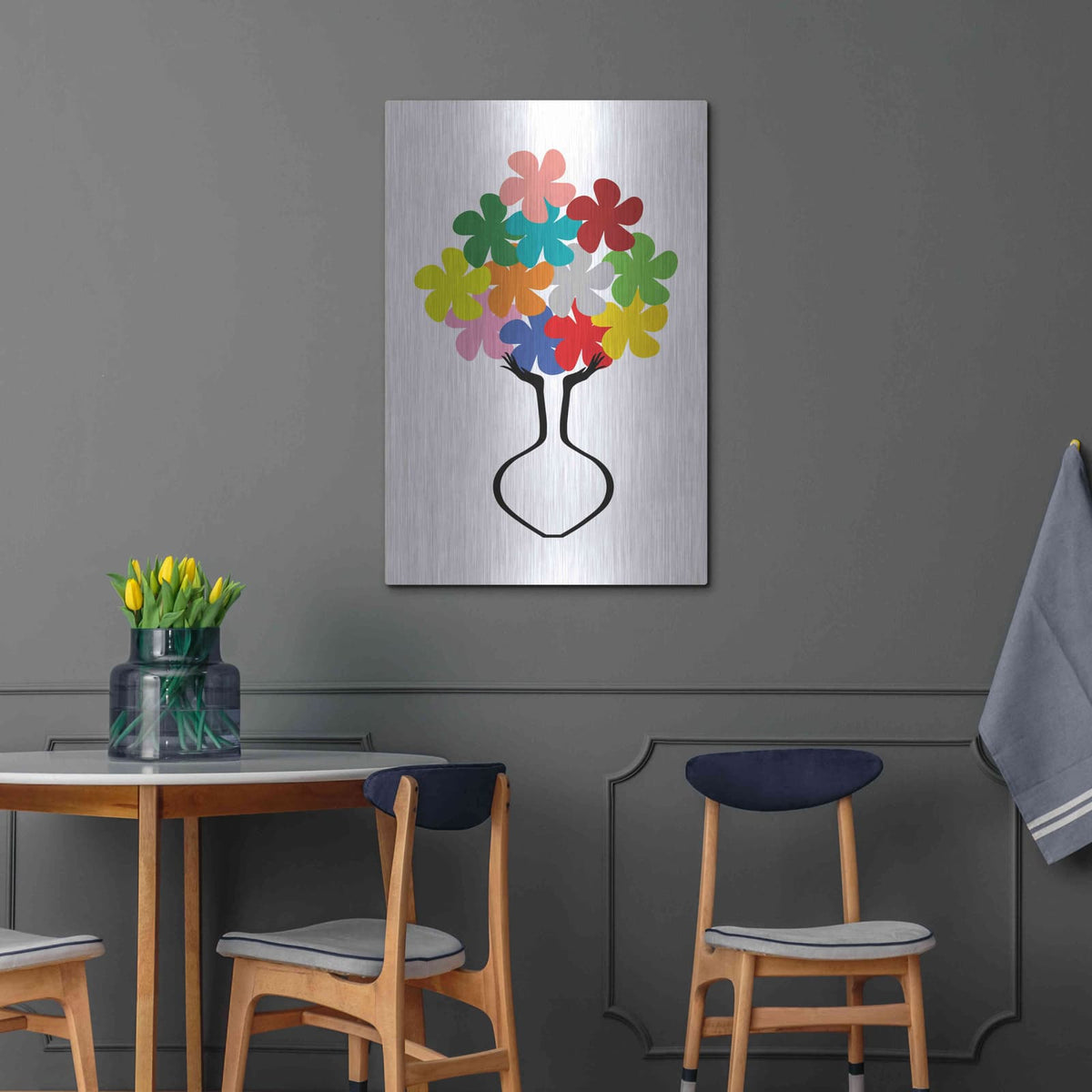 'Holding Some Flowers' by Cesare Bellassai – Metal Wall Art, 24x36 room view