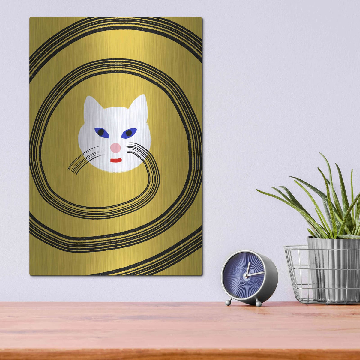 'Meow' by Cesare Bellassai – Metal Wall Art, 12x16 room view