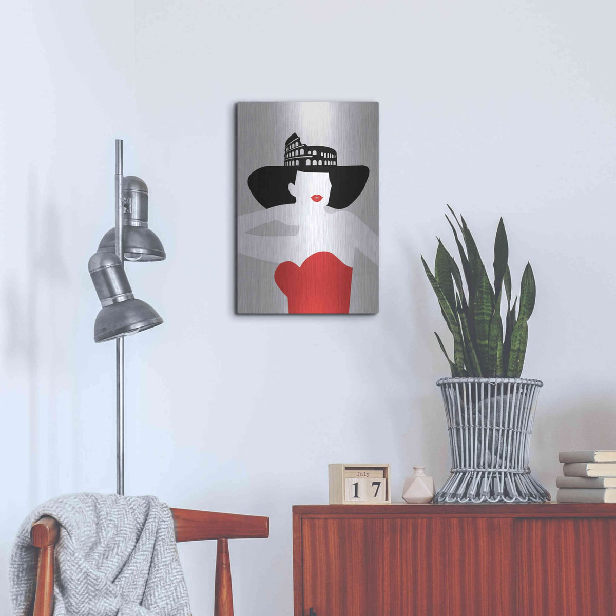 'Roma Fashion' by Cesare Bellassai – Metal Wall Art, 16x24 room view