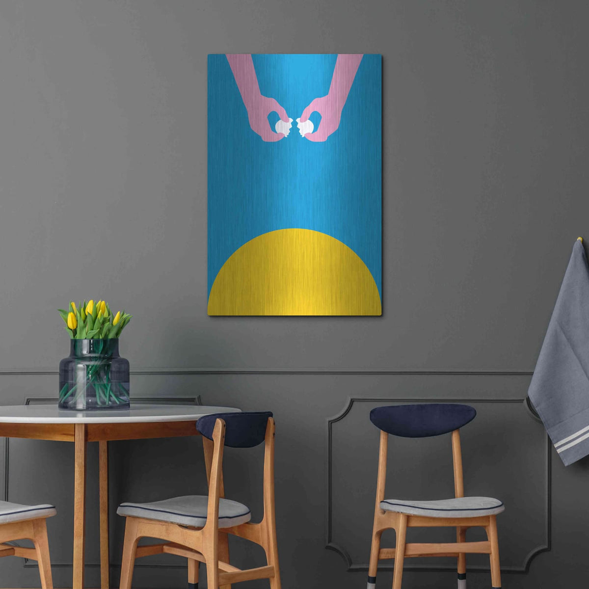 'Sunrise with Breakfast' by Cesare Bellassai – Metal Wall Art, 24x36 room view