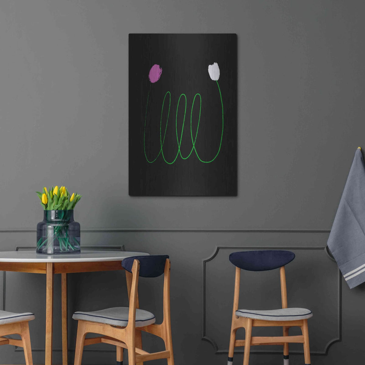 'Two Tulips' by Cesare Bellassai – Metal Wall Art, 24x36 room view
