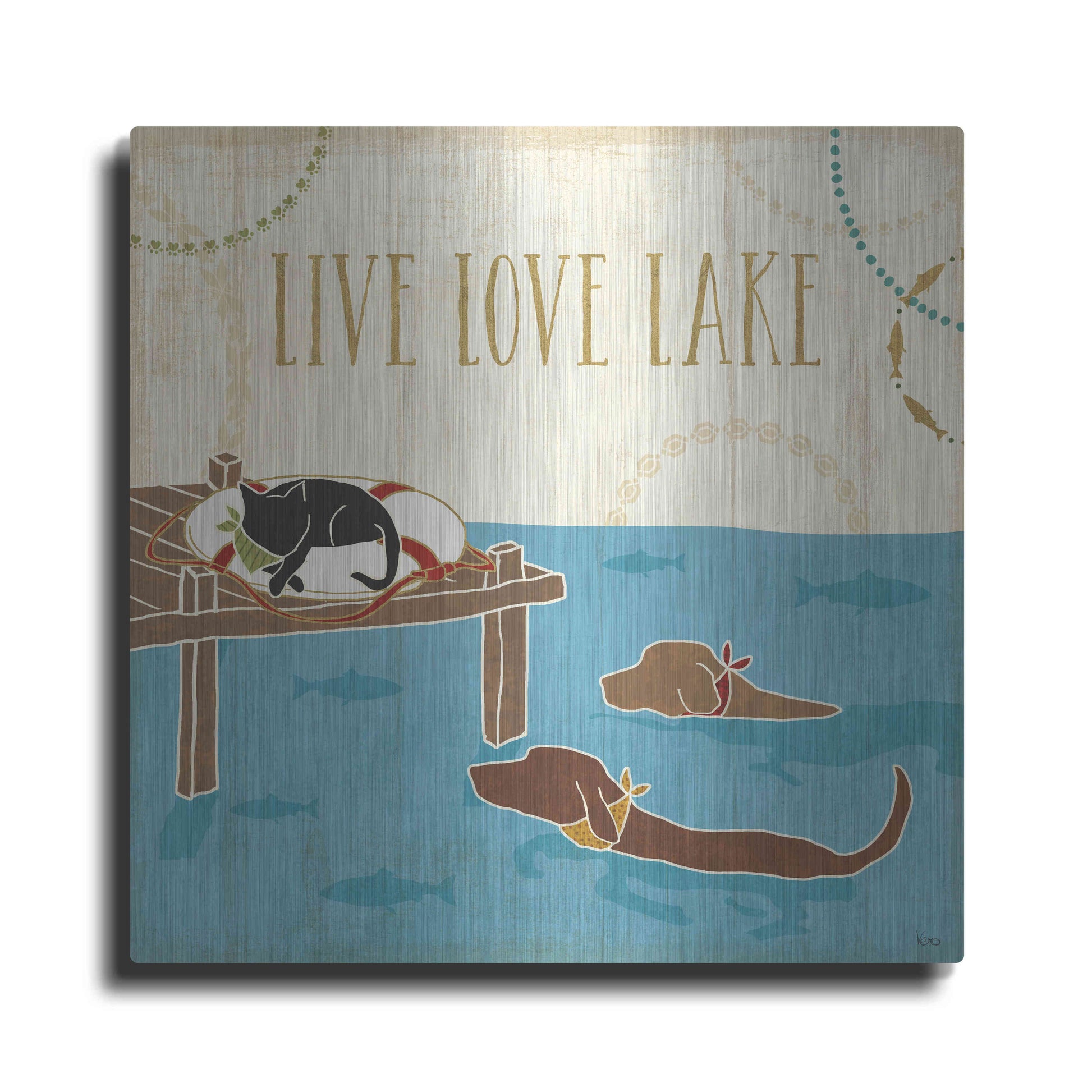 Luxe Metal Art 'Lake Pals V' by Veronique Charron, Metal Wall Art