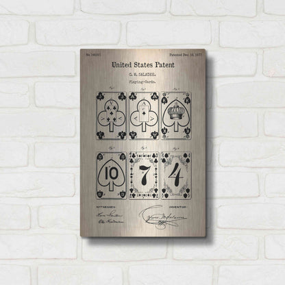 Luxe Metal Art 'Playing Cards Vintage Patent', Metal Wall Art,12x16