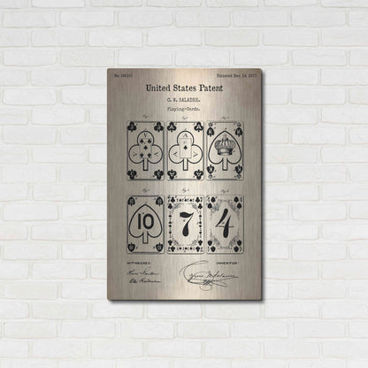 Luxe Metal Art 'Playing Cards Vintage Patent', Metal Wall Art,24x36