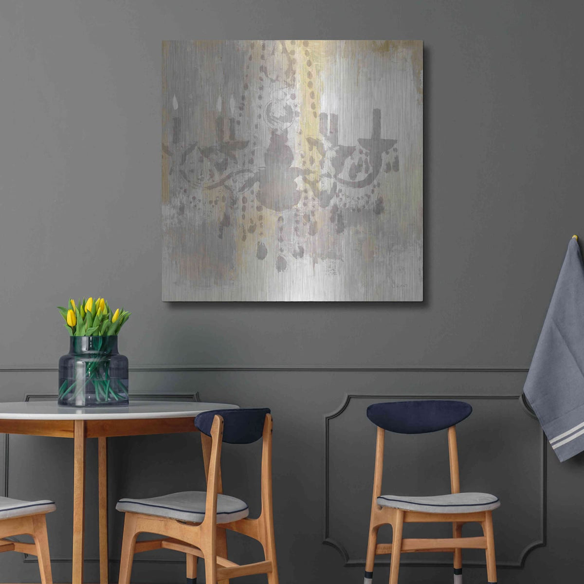 'Candelabra Gold I' by James Wiens – Metal Wall Art, 36x36 room view