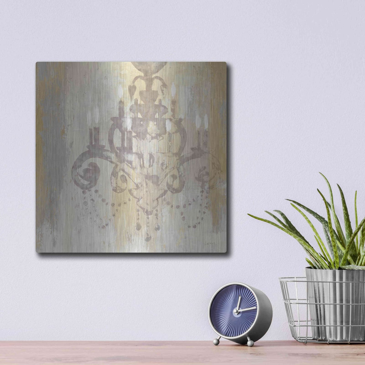 'Candelabra Gold II' by James Wiens – Metal Wall Art, 12x12 room view