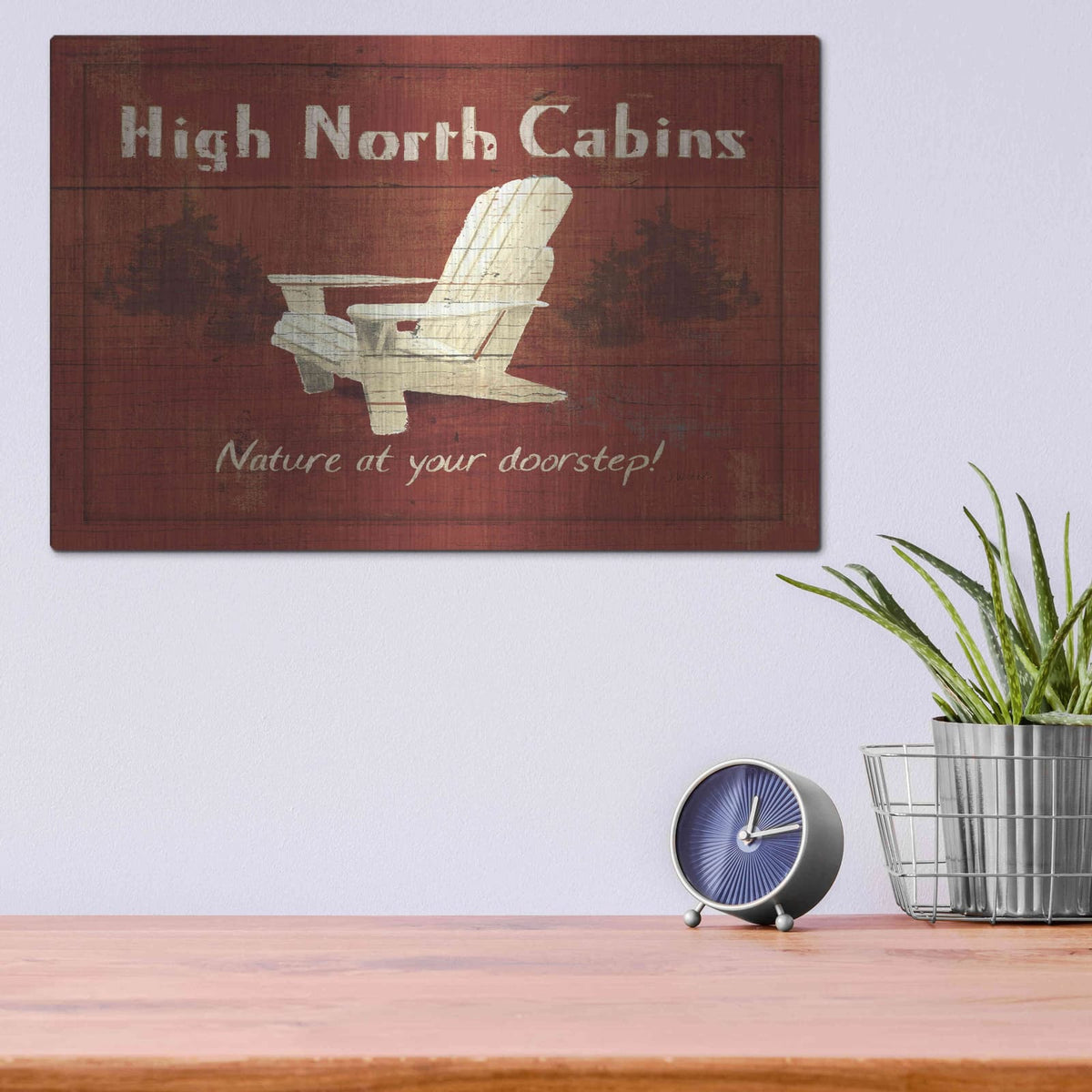 'Lodge Signs II' by James Wiens – Metal Wall Art, 16x12 room view