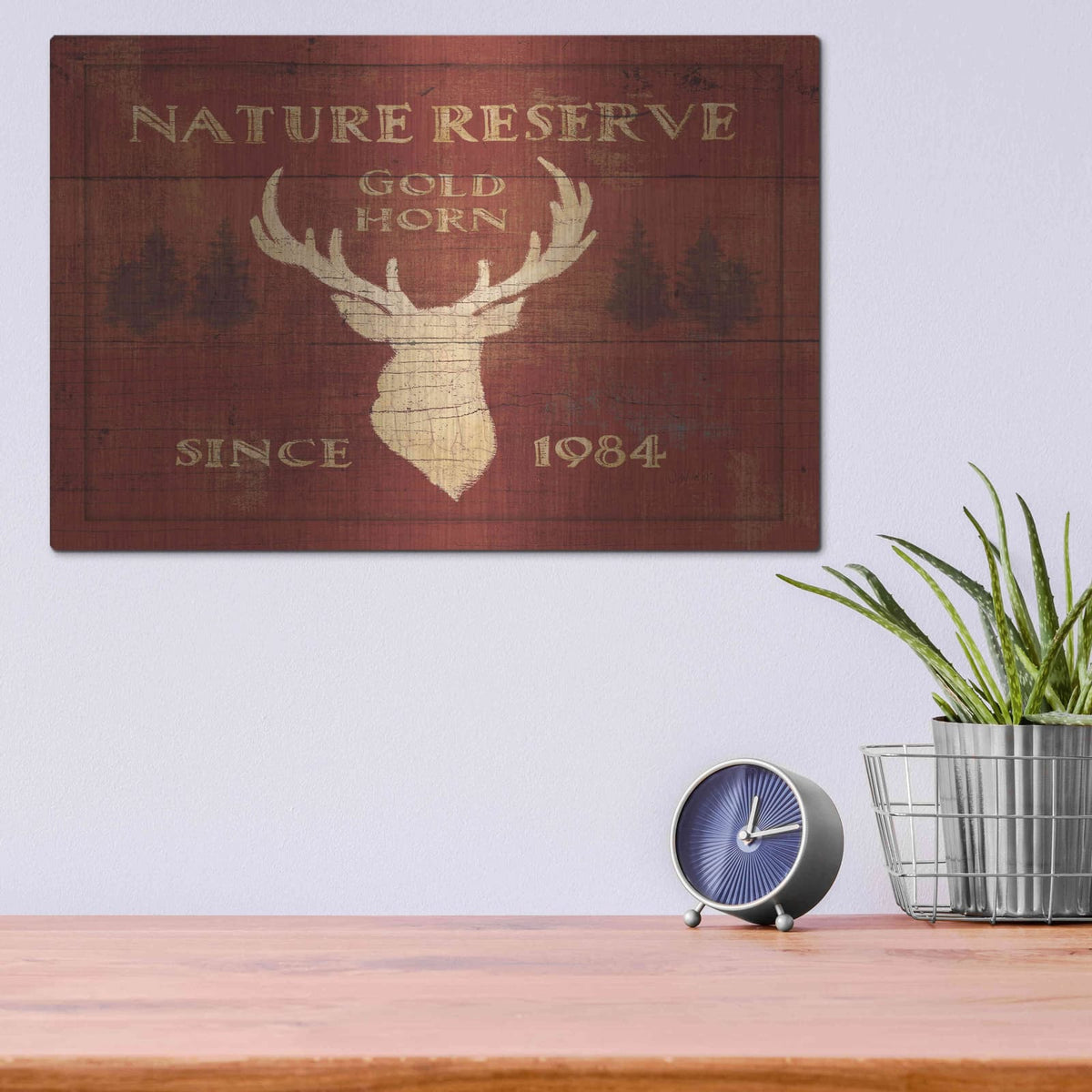 'Lodge Signs IX' by James Wiens – Metal Wall Art, 16x12 room view