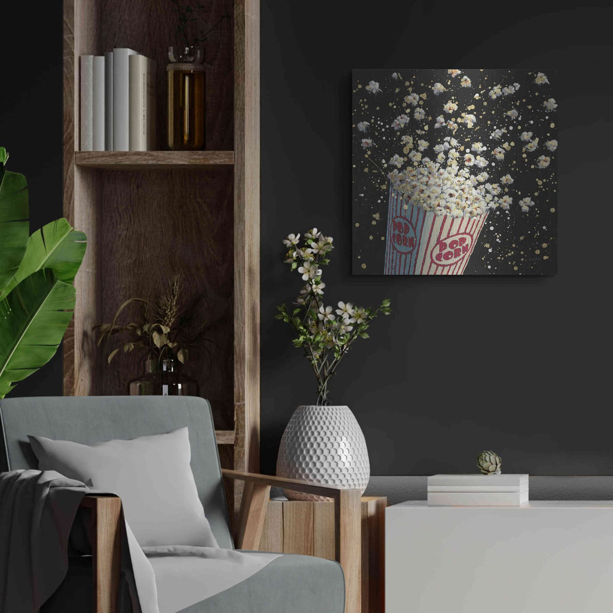 'Cinema Pop' by James Wiens – Metal Wall Art, 24x24 room view