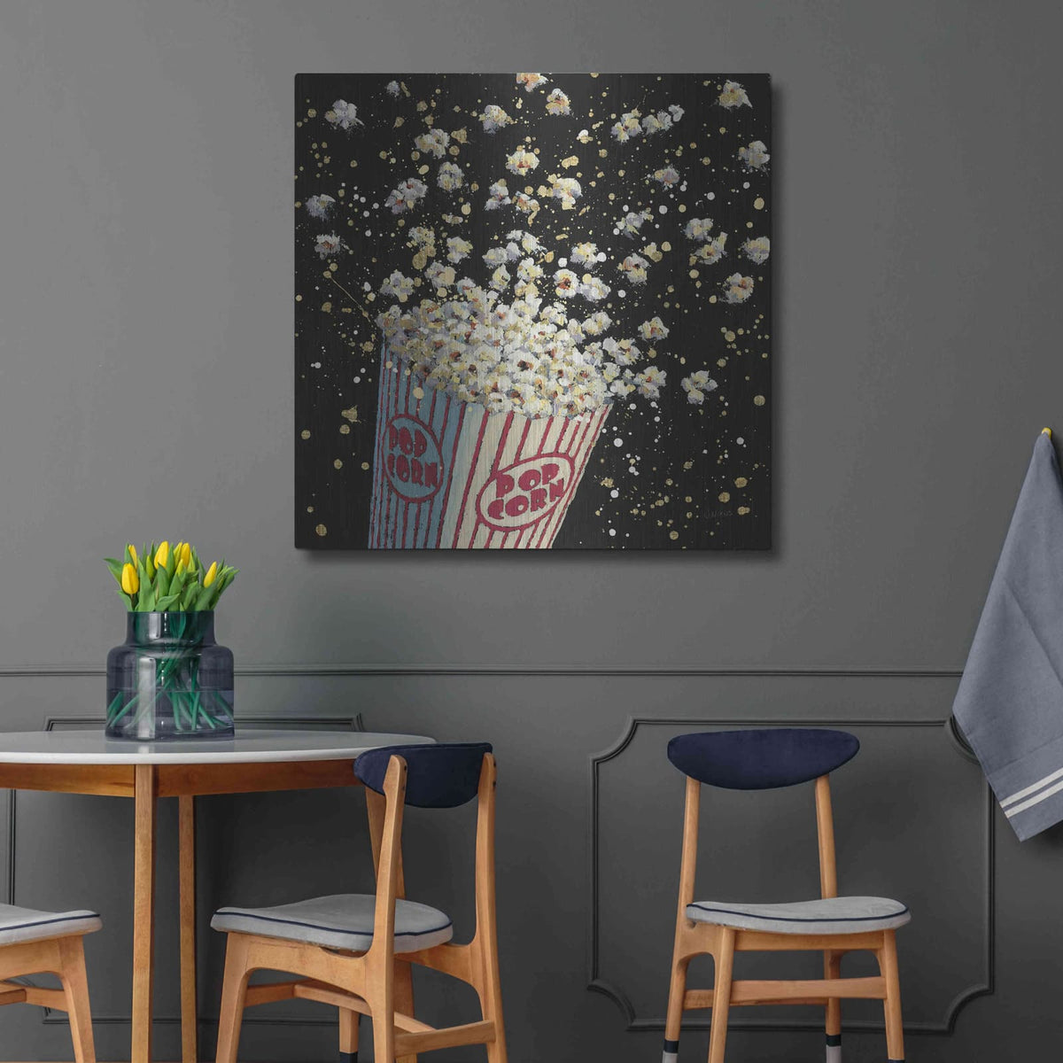 'Cinema Pop' by James Wiens – Metal Wall Art, 36x36 room view