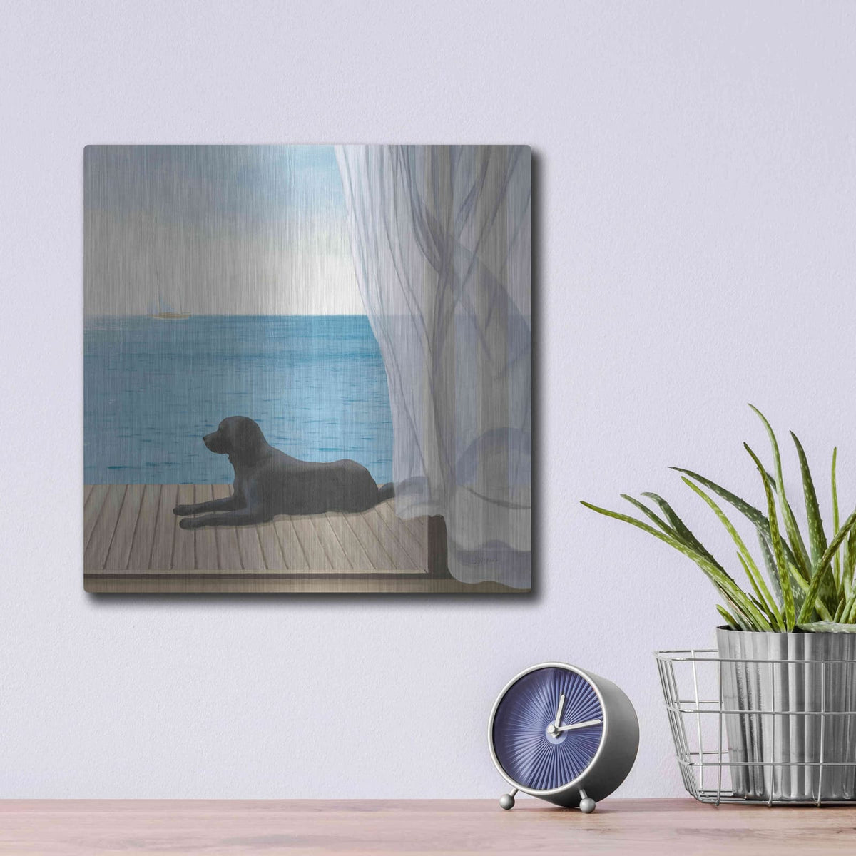 'Blue Breeze III' by James Wiens – Metal Wall Art, 12x12 room view