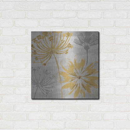 Luxe Metal Art 'Flowers in the Wind II' by Veronique Charron, Metal Wall Art,24x24