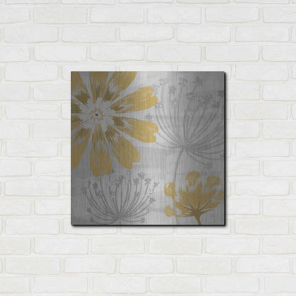 Luxe Metal Art 'Flowers in the Wind I' by Veronique Charron, Metal Wall Art,24x24